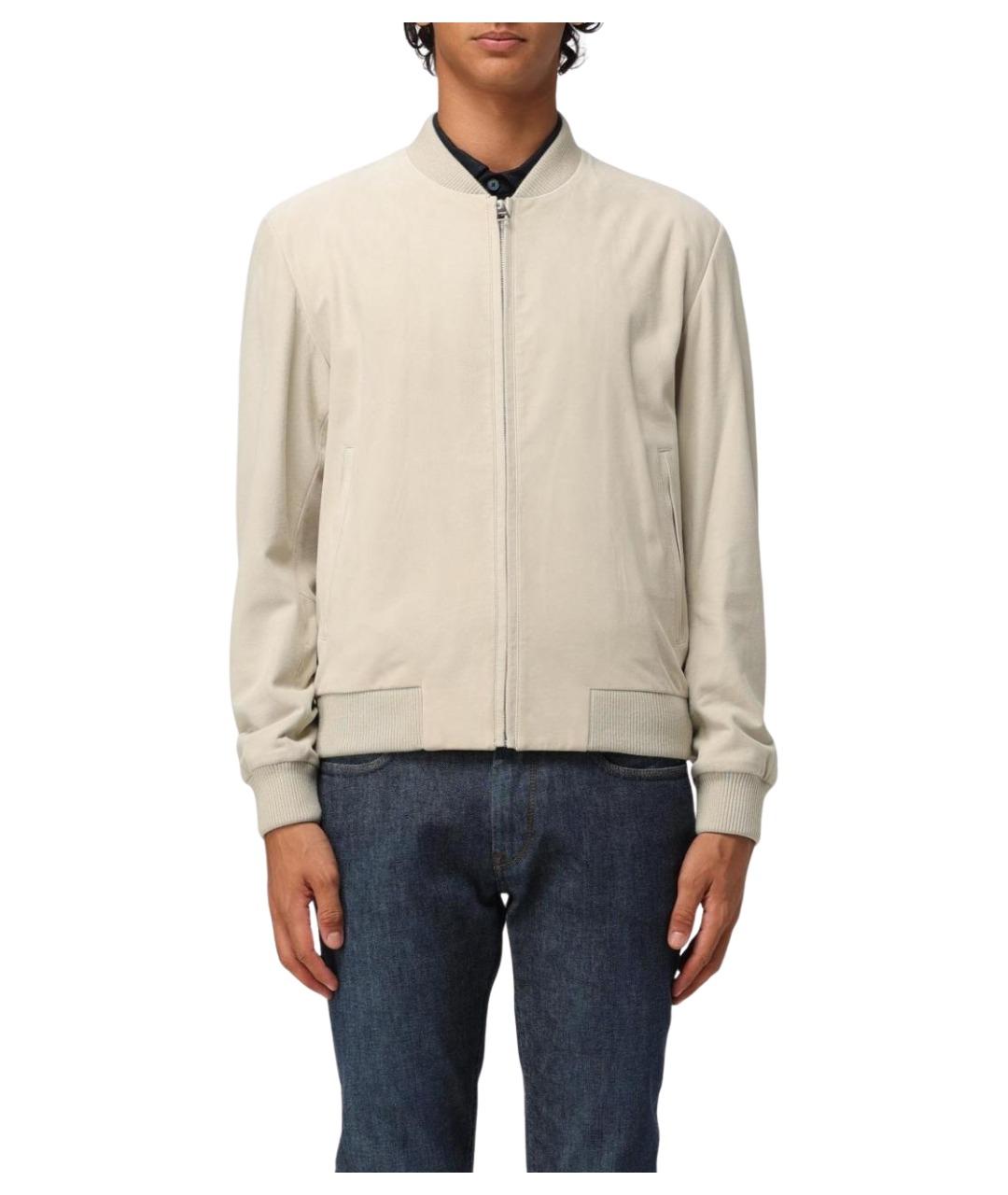 HUGO BOSS Бежевая замшевая куртка, фото 1