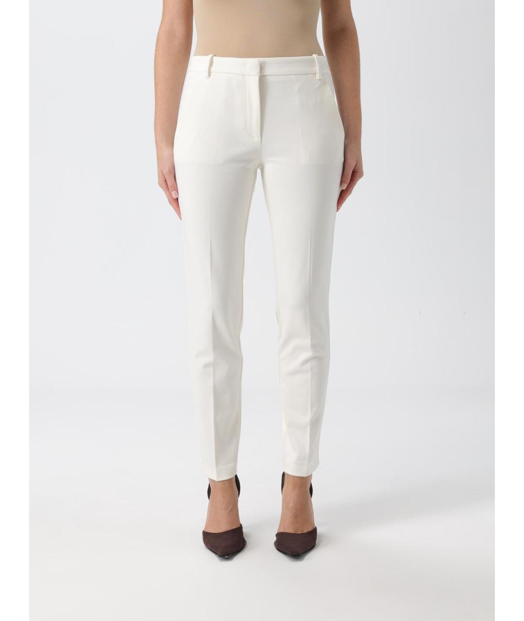 PINKO Белые вискозные прямые брюки, фото 2