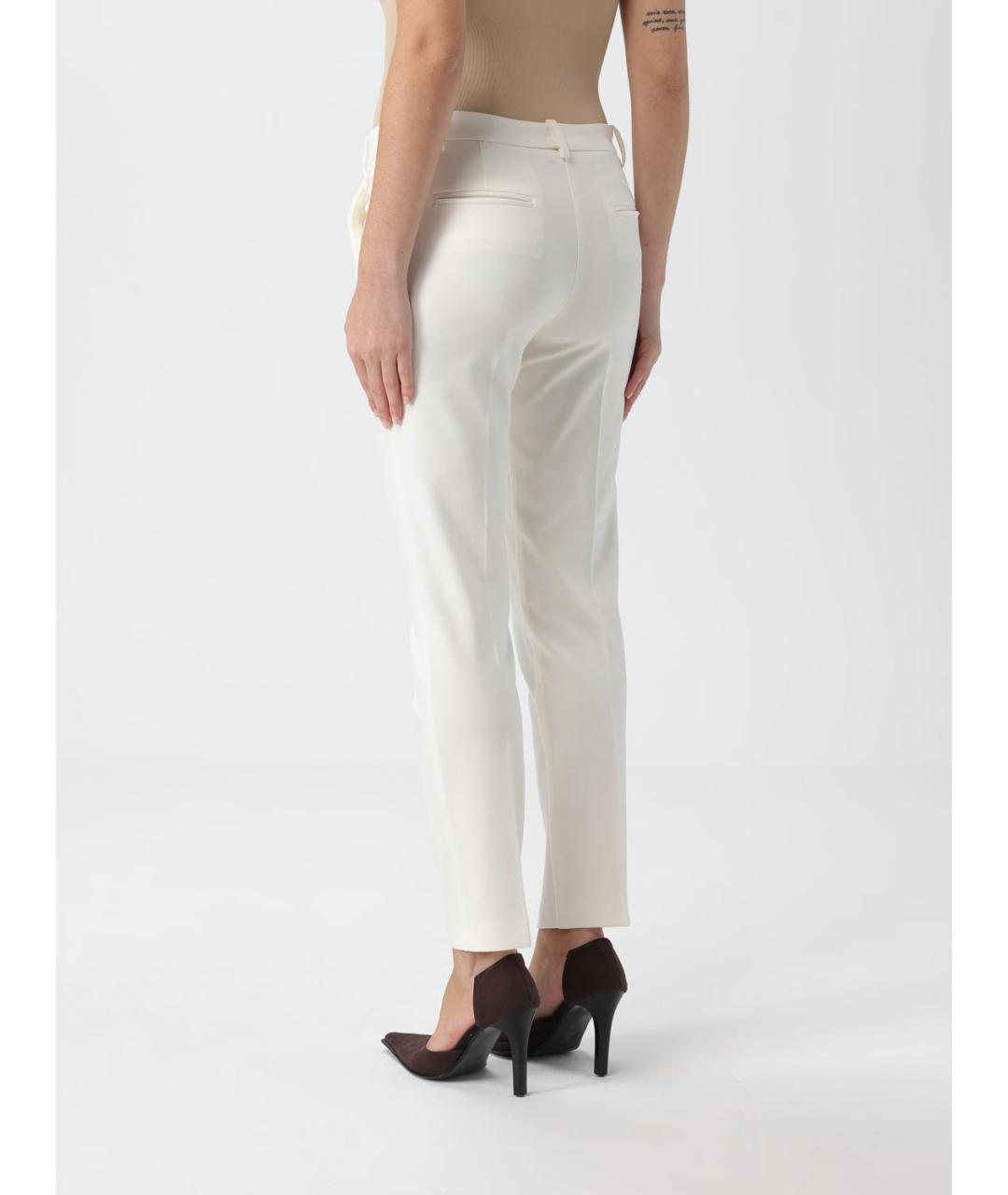 PINKO Белые вискозные прямые брюки, фото 3