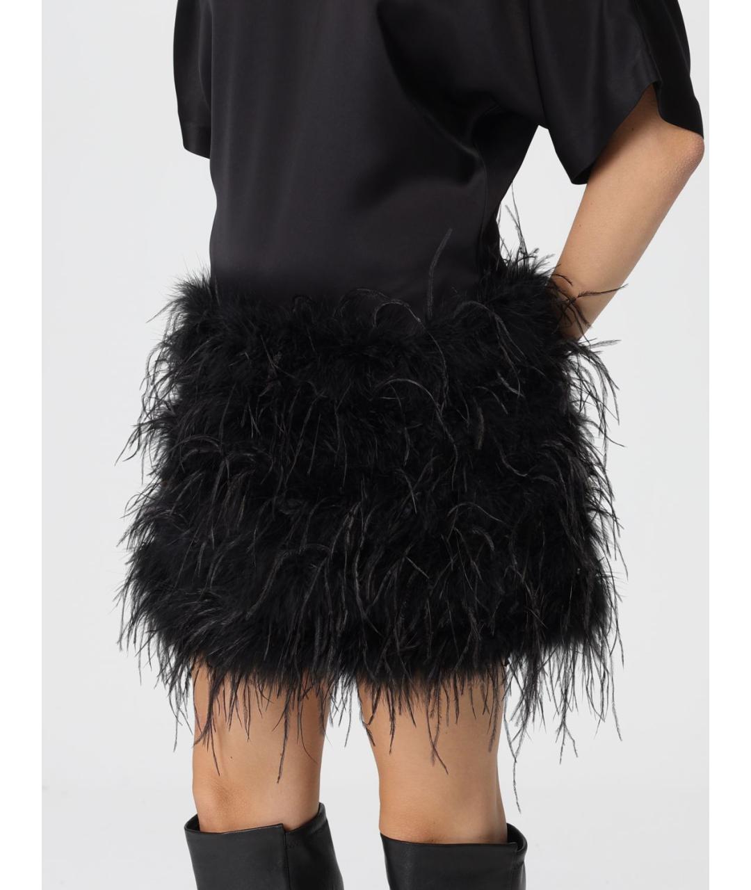 PINKO Черное атласное платье, фото 4