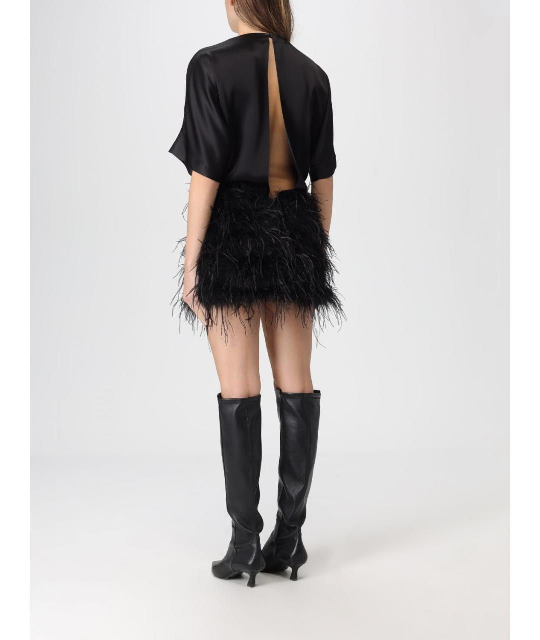 PINKO Черное атласное платье, фото 3