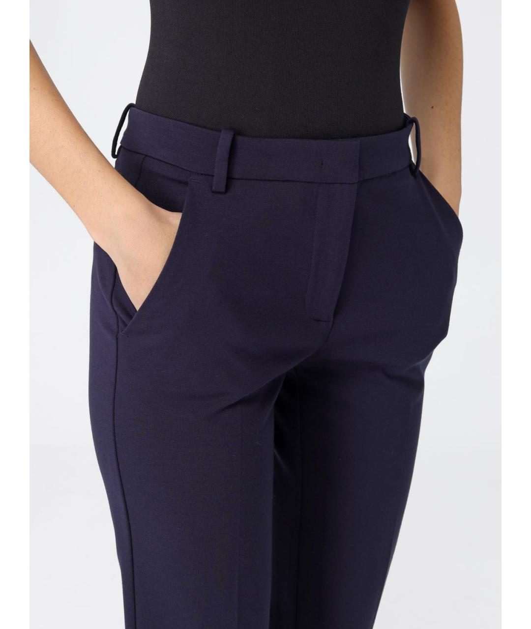 PINKO Синие вискозные прямые брюки, фото 4