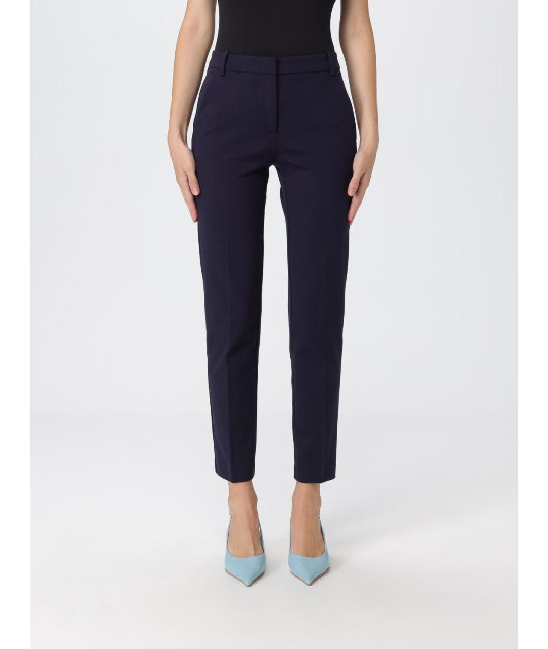 PINKO Синие вискозные прямые брюки, фото 2