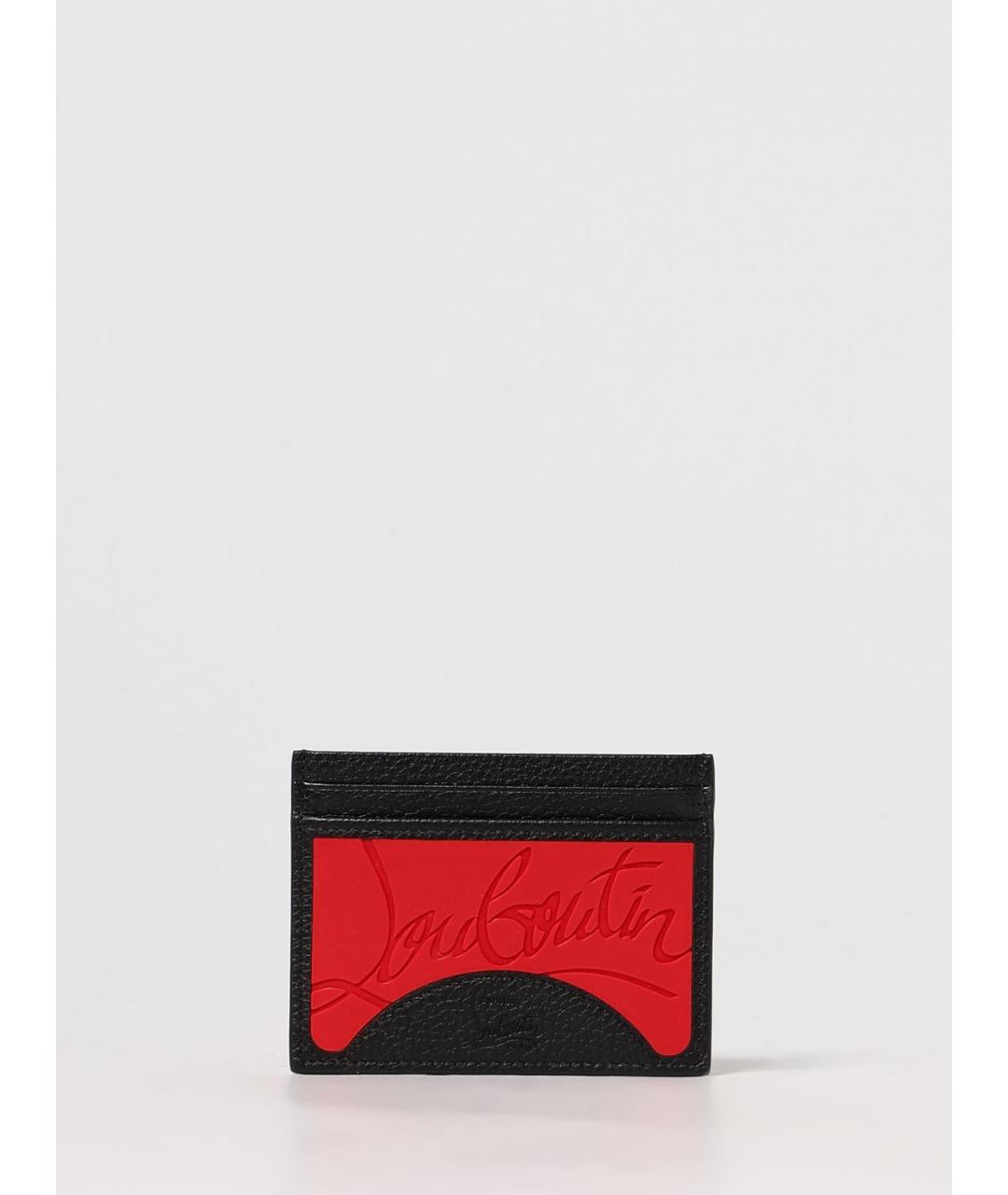 CHRISTIAN LOUBOUTIN Черный кожаный кардхолдер, фото 3