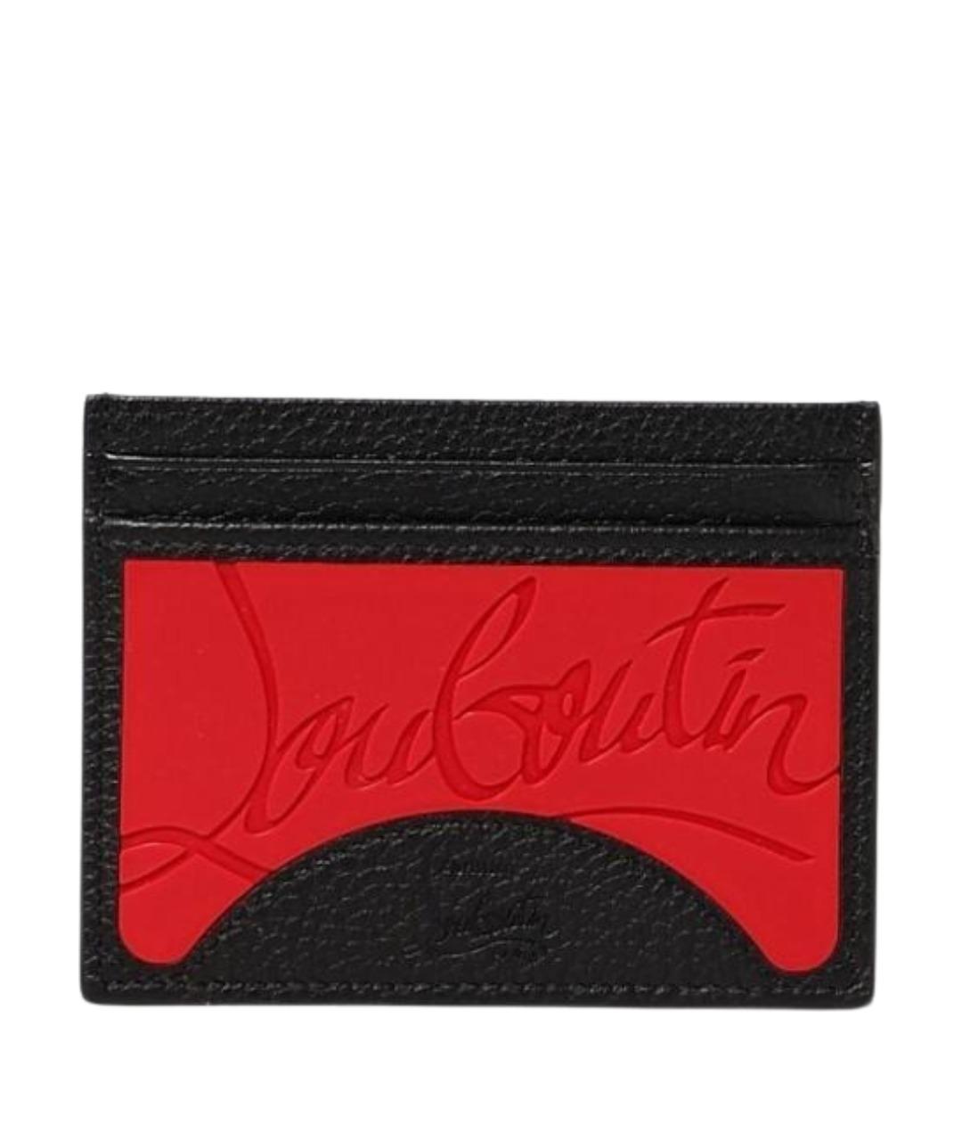 CHRISTIAN LOUBOUTIN Черный кожаный кардхолдер, фото 1