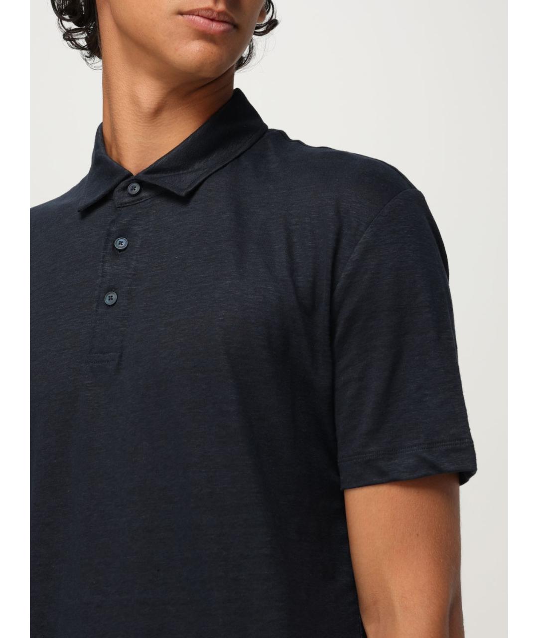 HUGO BOSS Темно-синее поло с коротким рукавом, фото 3