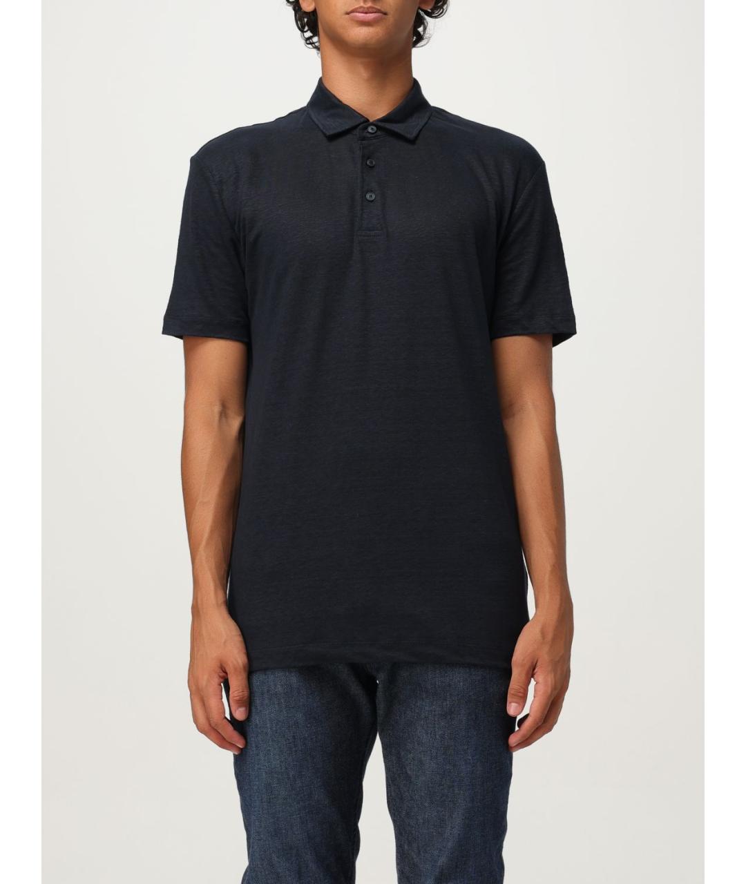 HUGO BOSS Темно-синее поло с коротким рукавом, фото 4