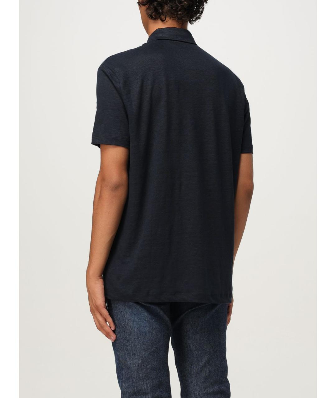 HUGO BOSS Темно-синее поло с коротким рукавом, фото 2