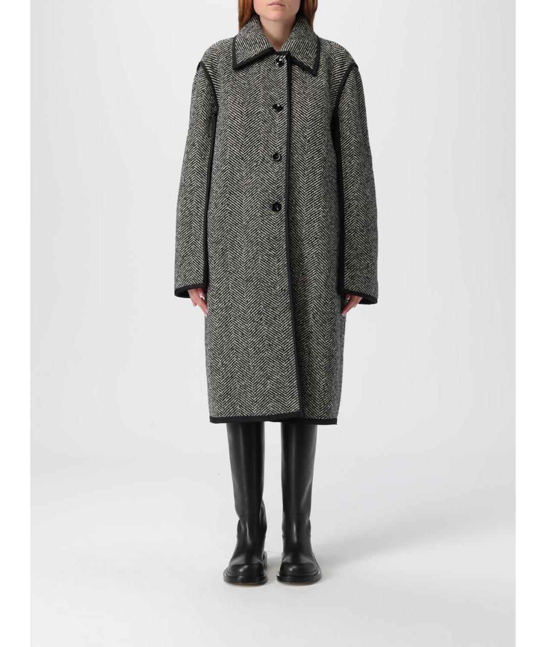 JIL SANDER Серое шерстяное пальто, фото 2