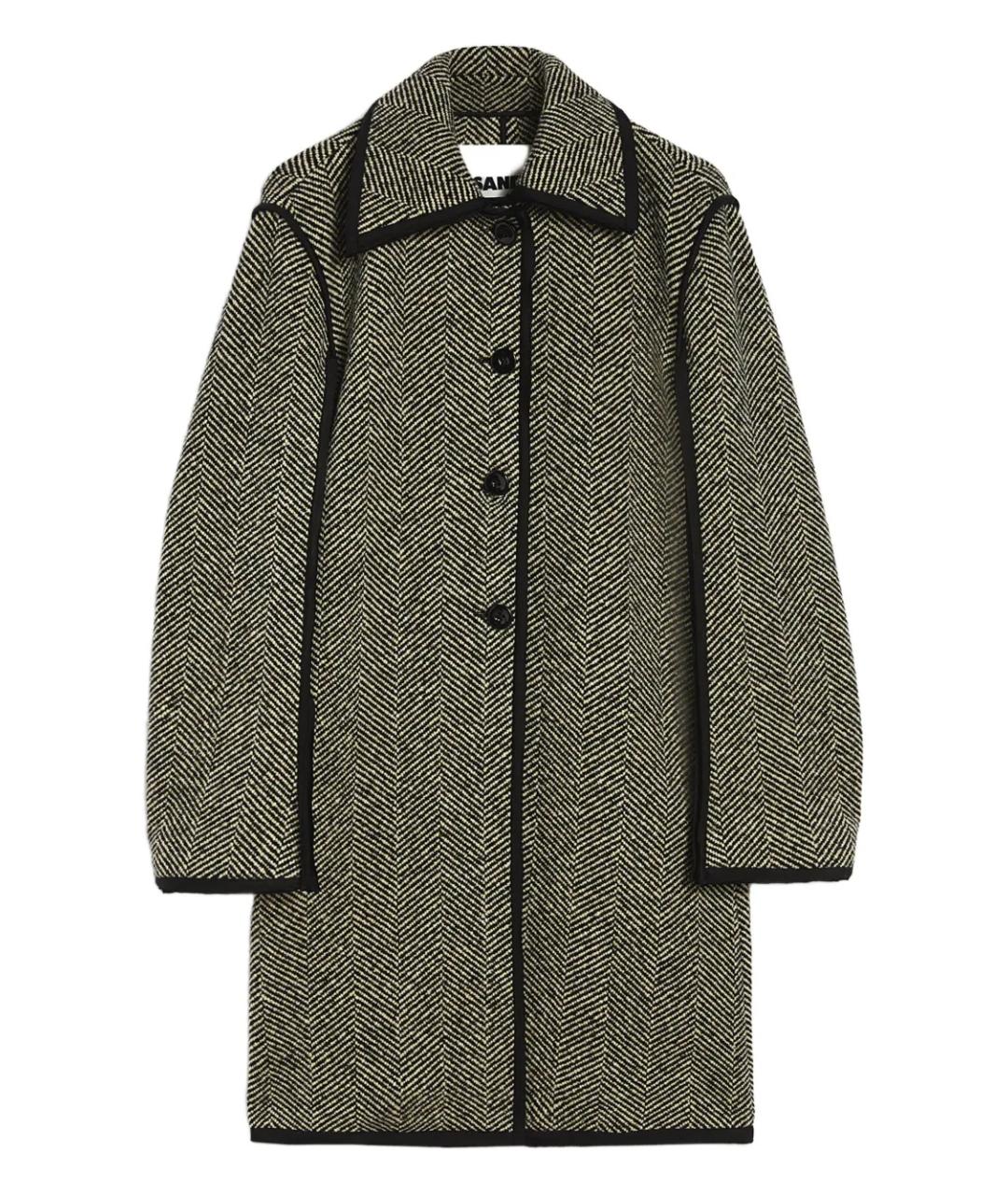 JIL SANDER Серое шерстяное пальто, фото 1