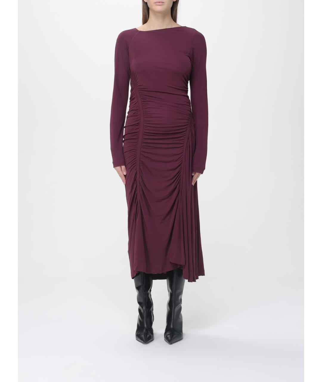 HUGO BOSS Фиолетовое вискозное вечернее платье, фото 4