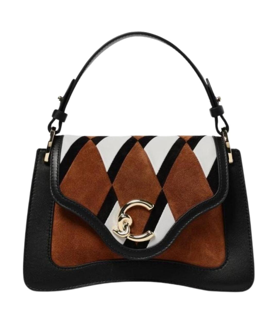 COCCINELLE Коричневая кожаная сумка с короткими ручками, фото 1