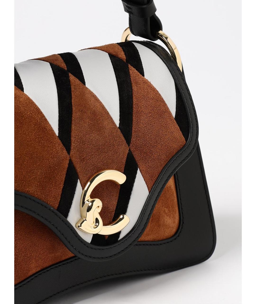 COCCINELLE Коричневая кожаная сумка с короткими ручками, фото 3