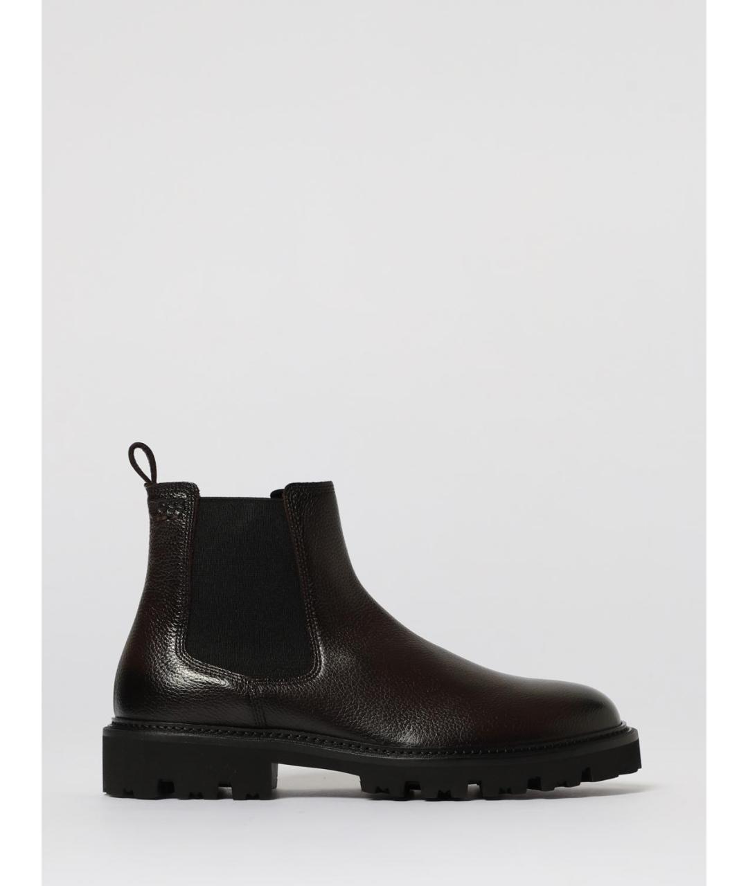 HUGO BOSS Коричневые кожаные низкие ботинки, фото 4