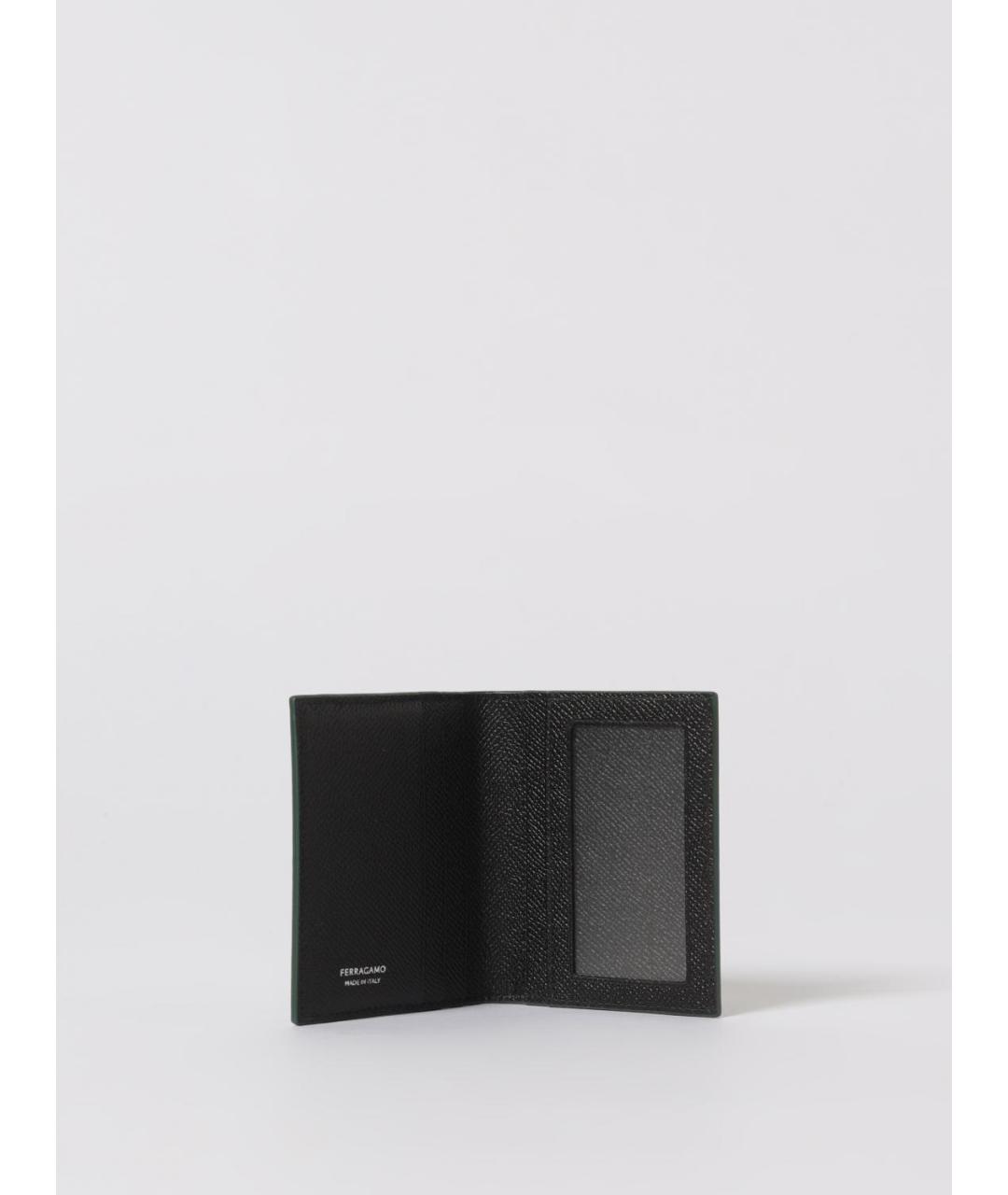 FERRAGAMO Зеленый кожаный кардхолдер, фото 2