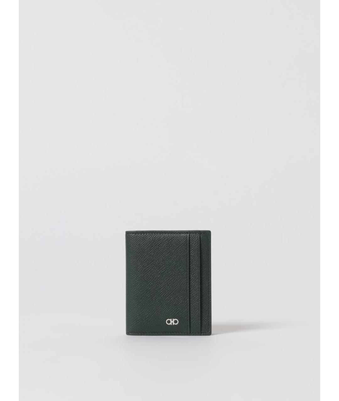 FERRAGAMO Зеленый кожаный кардхолдер, фото 4