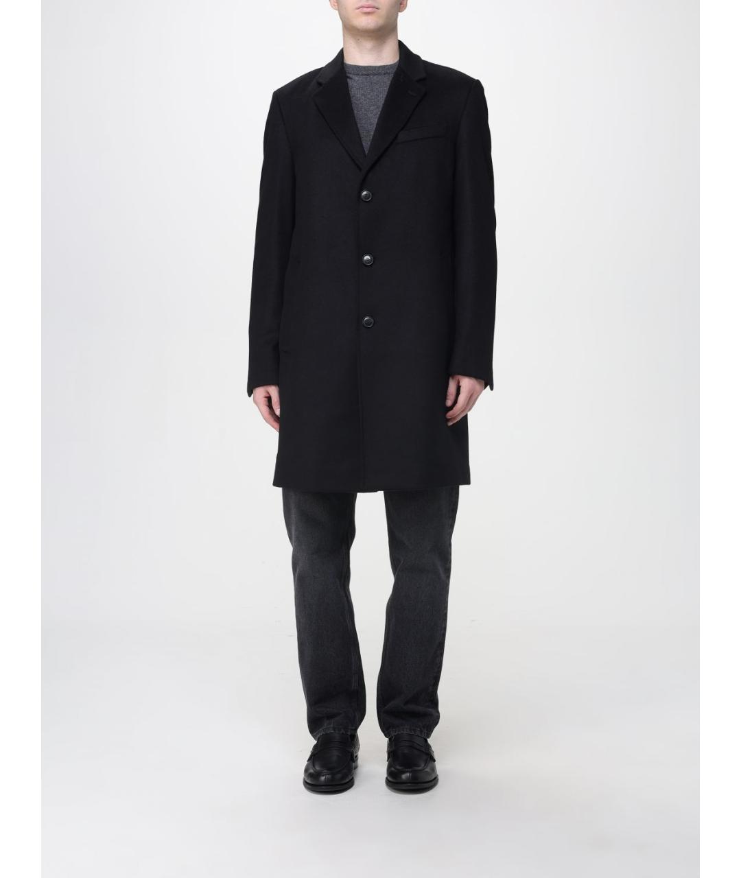 HUGO BOSS Черное шерстяное пальто, фото 5