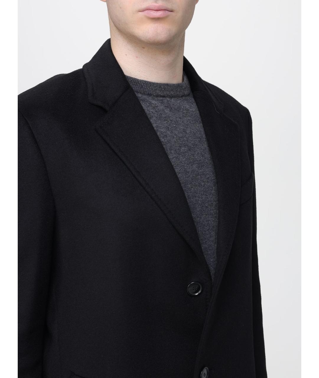 HUGO BOSS Черное шерстяное пальто, фото 4