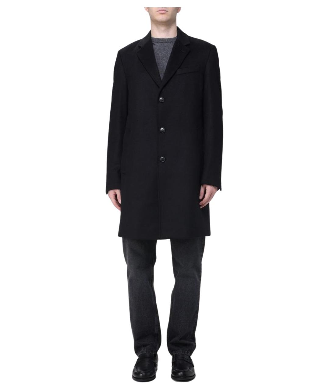 HUGO BOSS Черное шерстяное пальто, фото 1