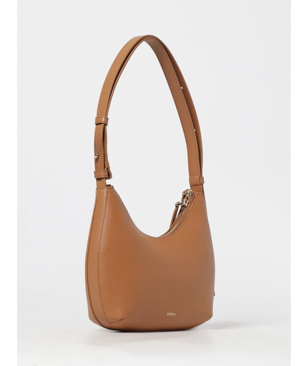 FURLA Коричневая кожаная сумка через плечо, фото 2