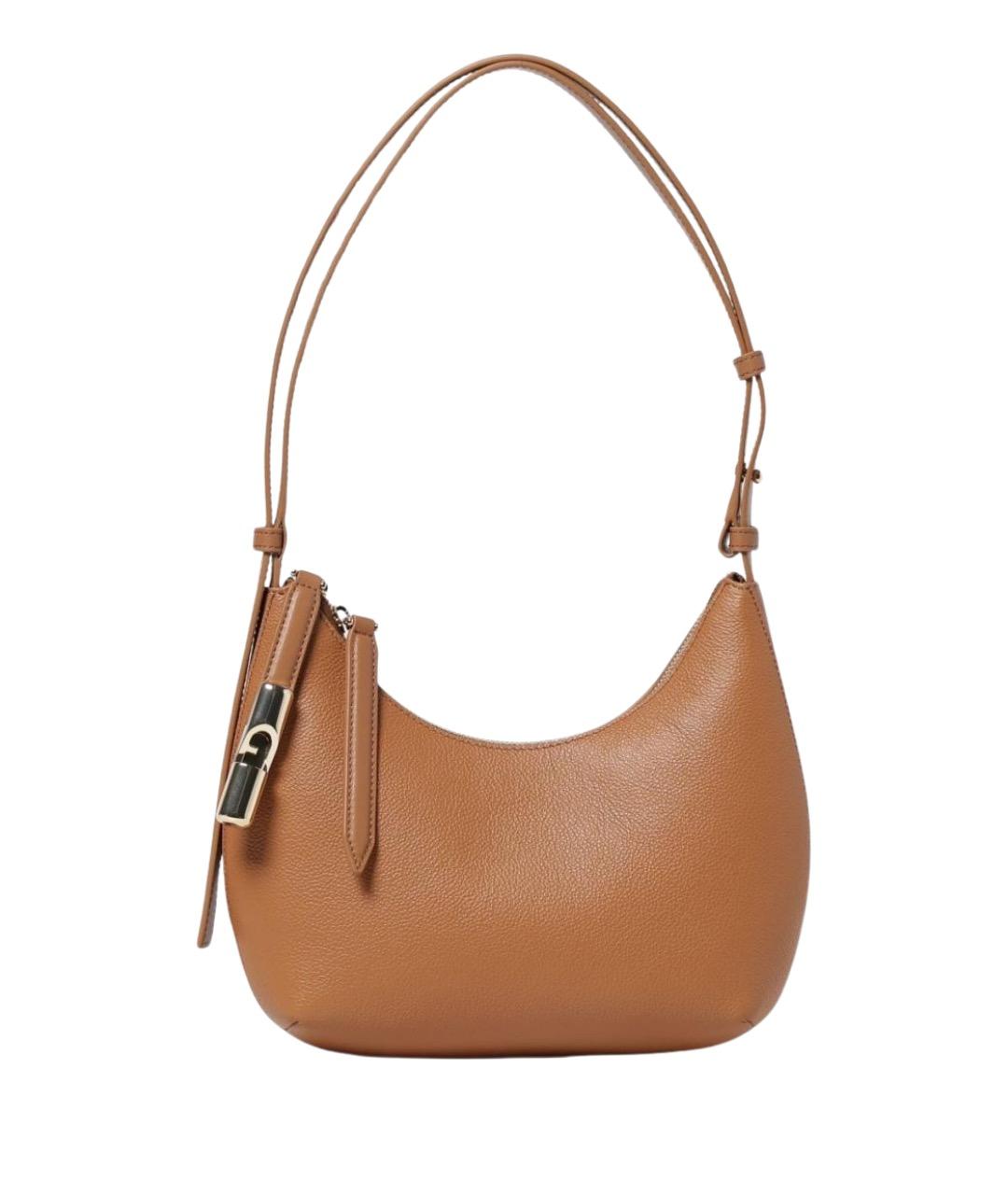 FURLA Коричневая кожаная сумка через плечо, фото 1