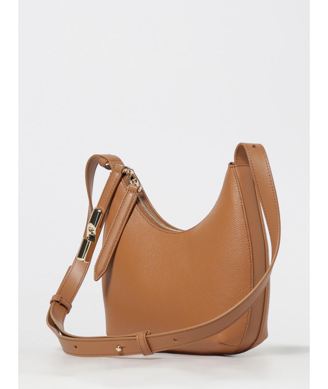 FURLA Коричневая кожаная сумка через плечо, фото 3