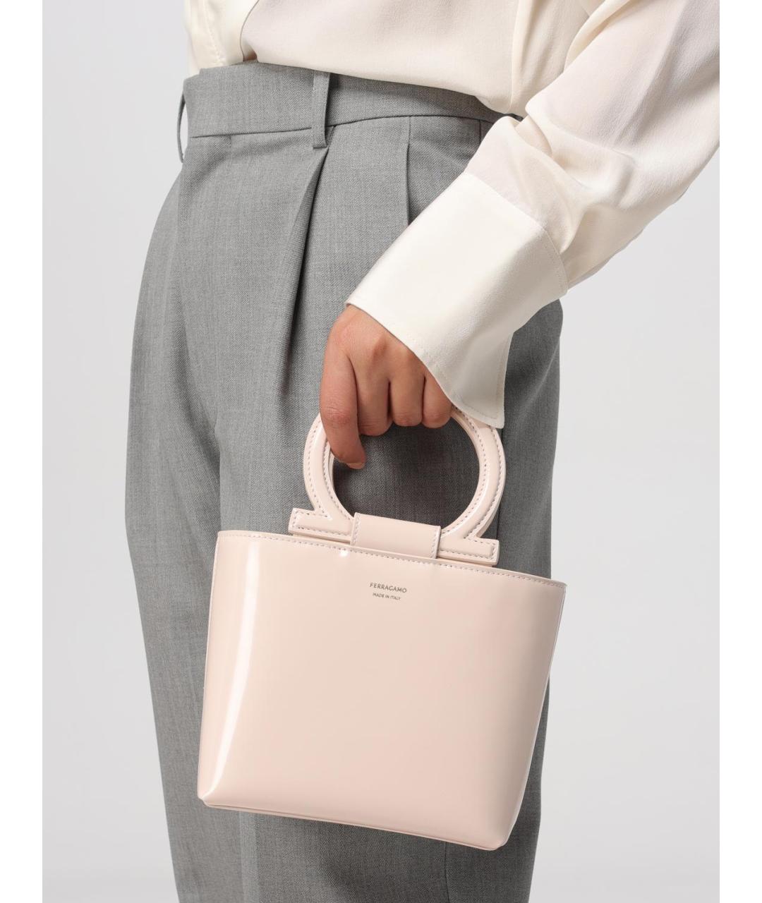 FERRAGAMO Розовая кожаная сумка тоут, фото 2