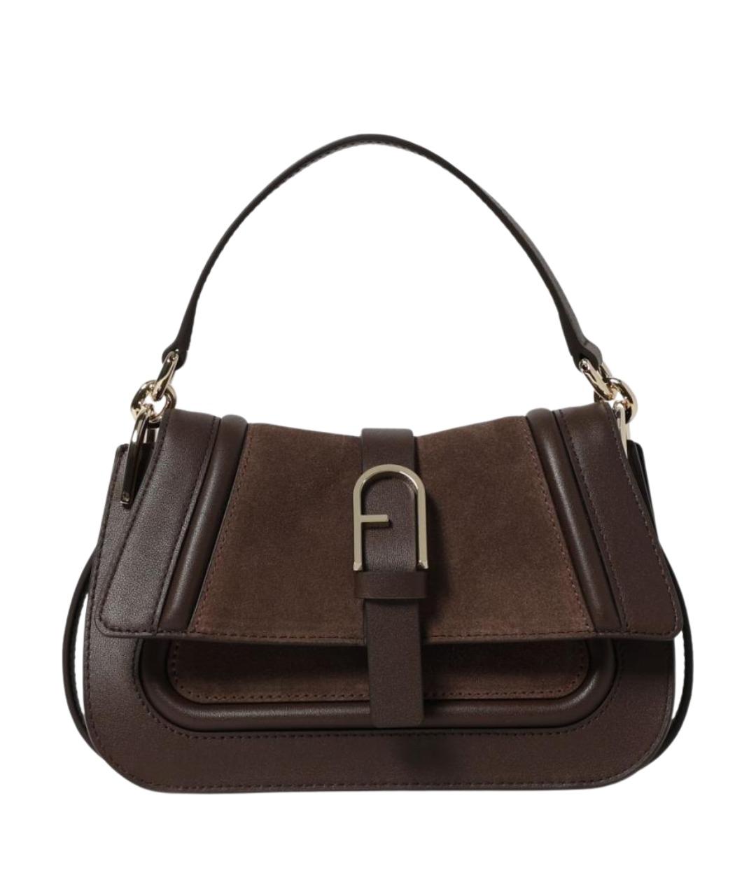 FURLA Коричневая кожаная сумка через плечо, фото 1