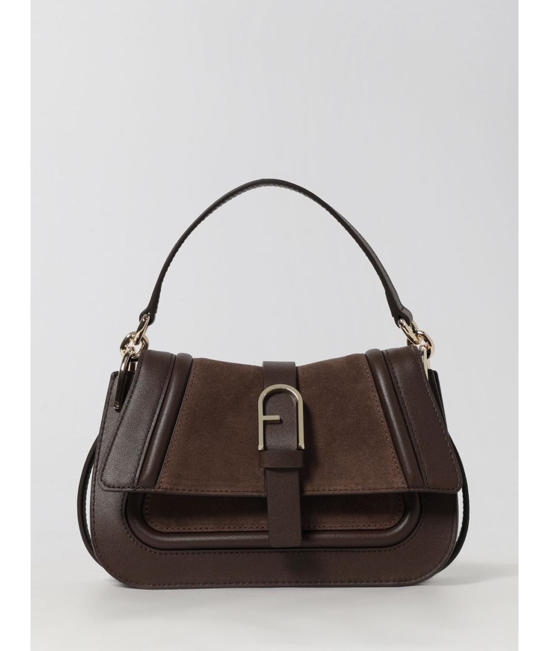 FURLA Коричневая кожаная сумка через плечо, фото 4
