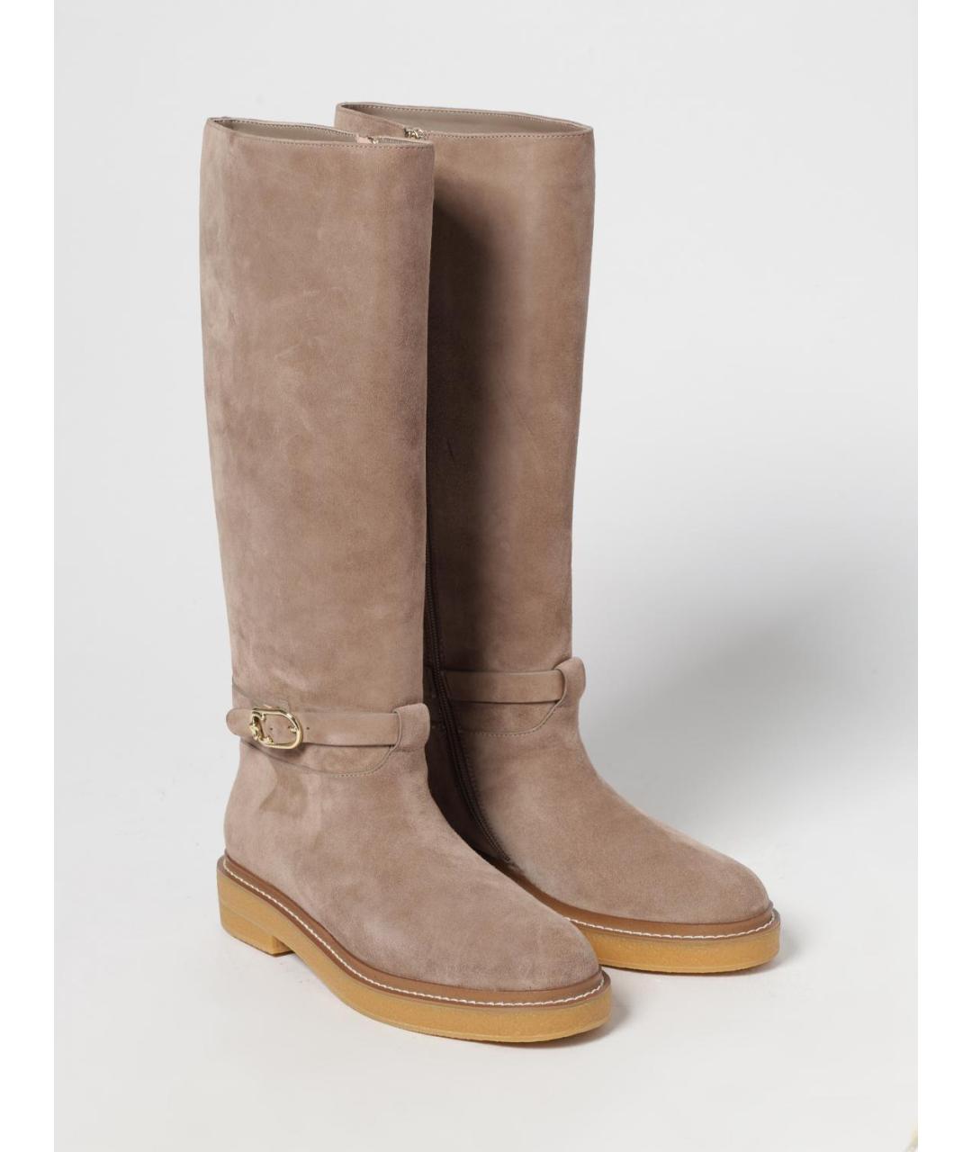 COCCINELLE Бежевые замшевые сапоги, фото 2