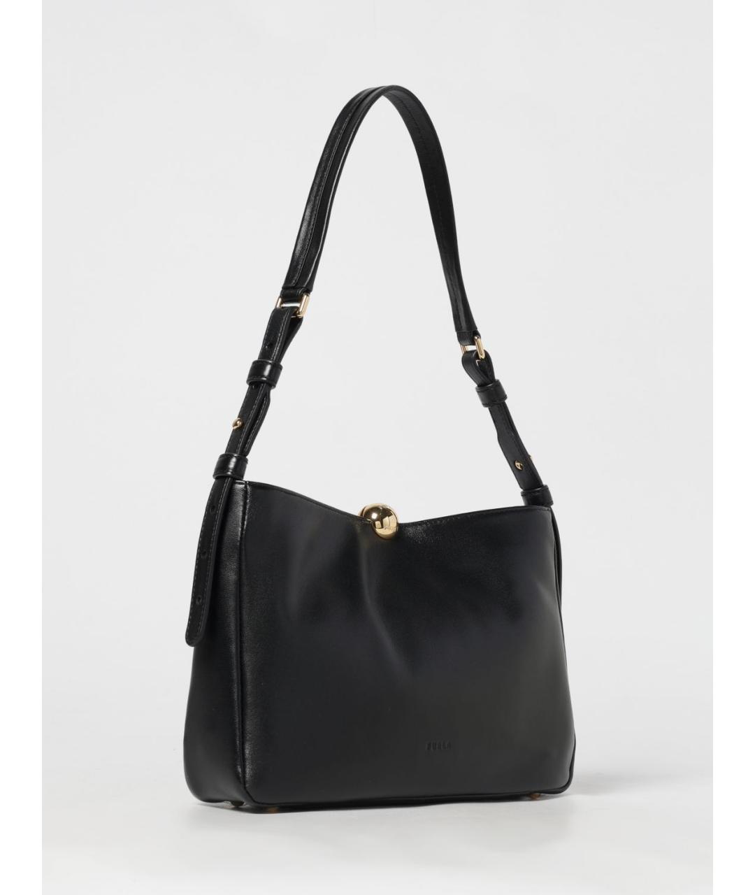 FURLA Черная кожаная сумка через плечо, фото 2
