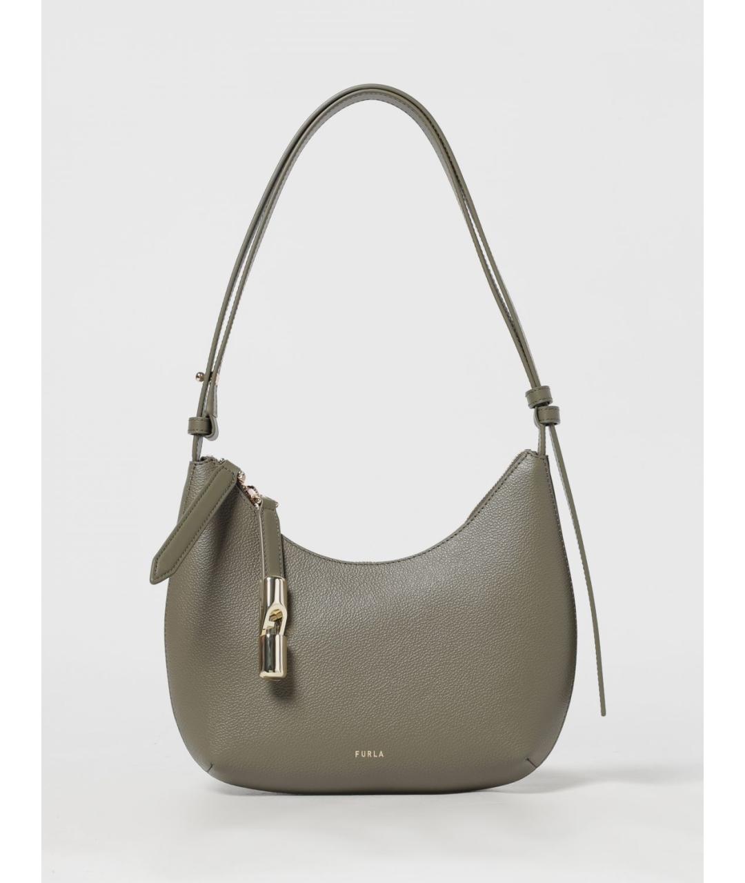 FURLA Зеленая кожаная сумка через плечо, фото 5