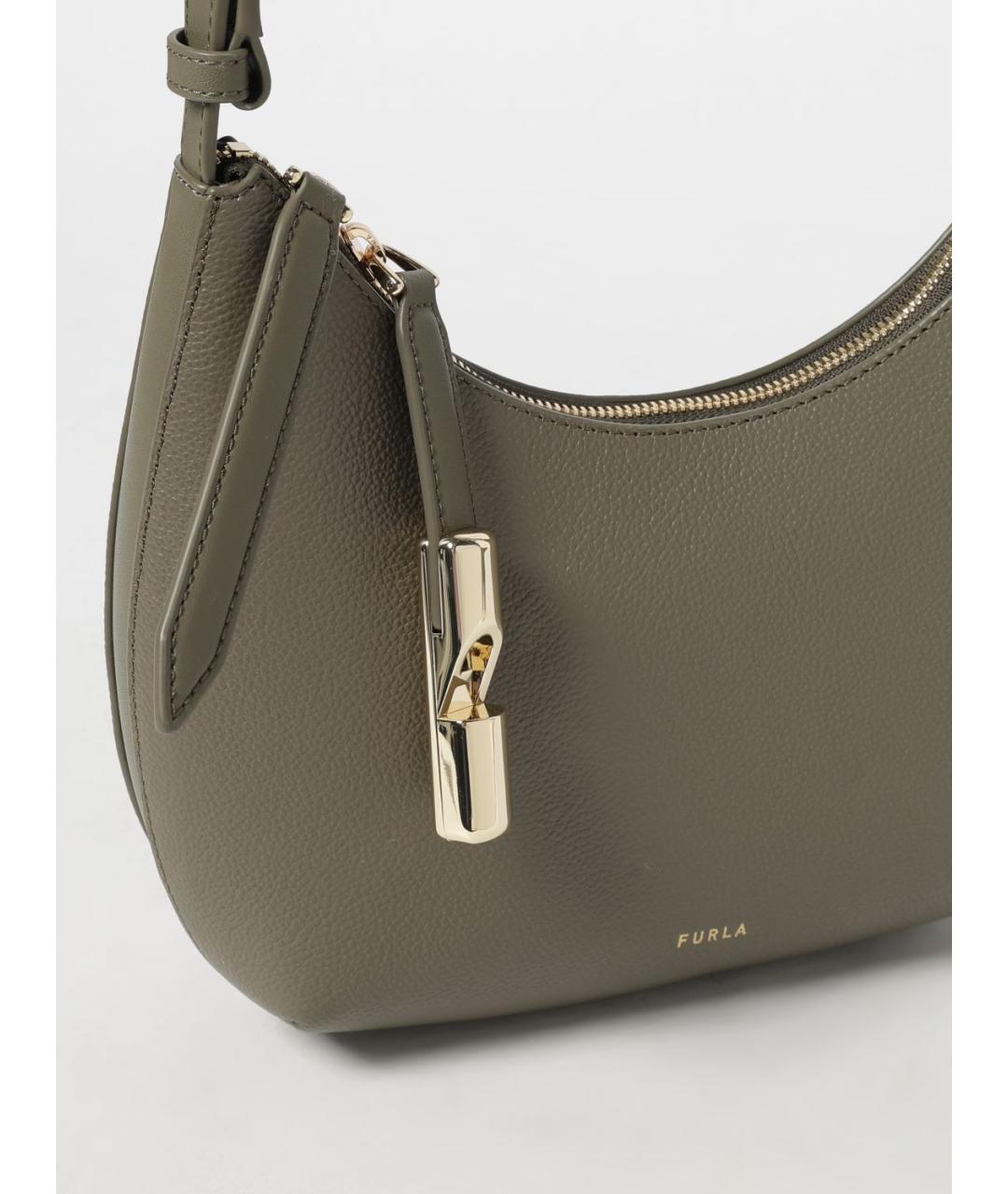 FURLA Зеленая кожаная сумка через плечо, фото 3