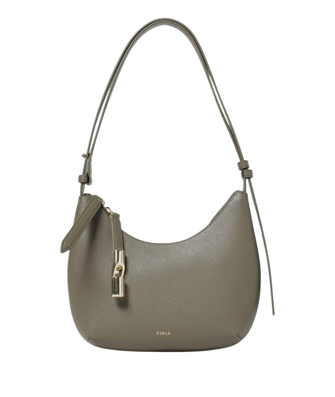 FURLA Зеленая кожаная сумка через плечо, фото 1