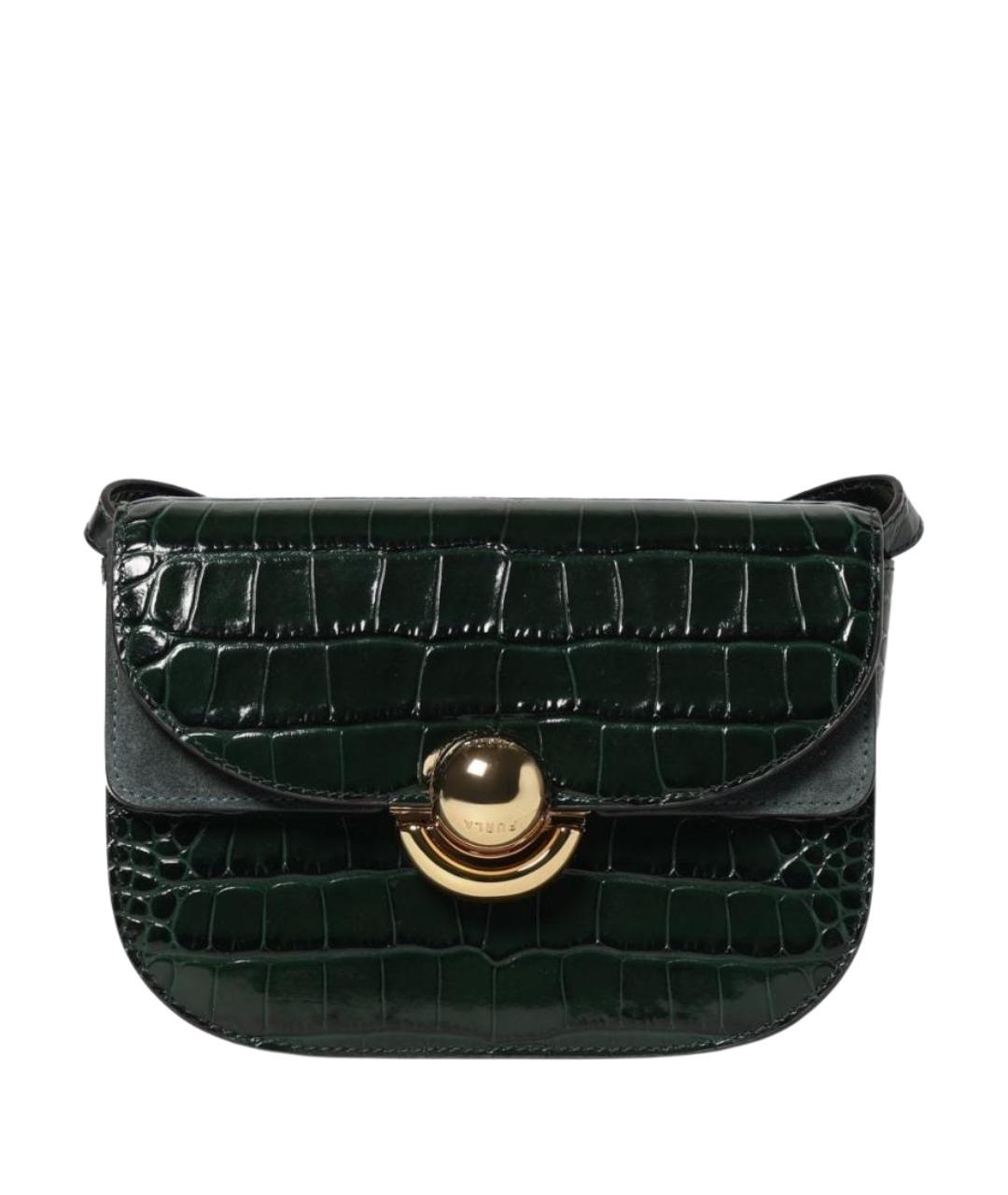 FURLA Зеленая кожаная сумка через плечо, фото 1