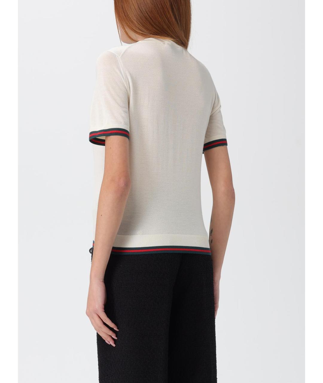 GUCCI Белая шерстяная футболка, фото 3