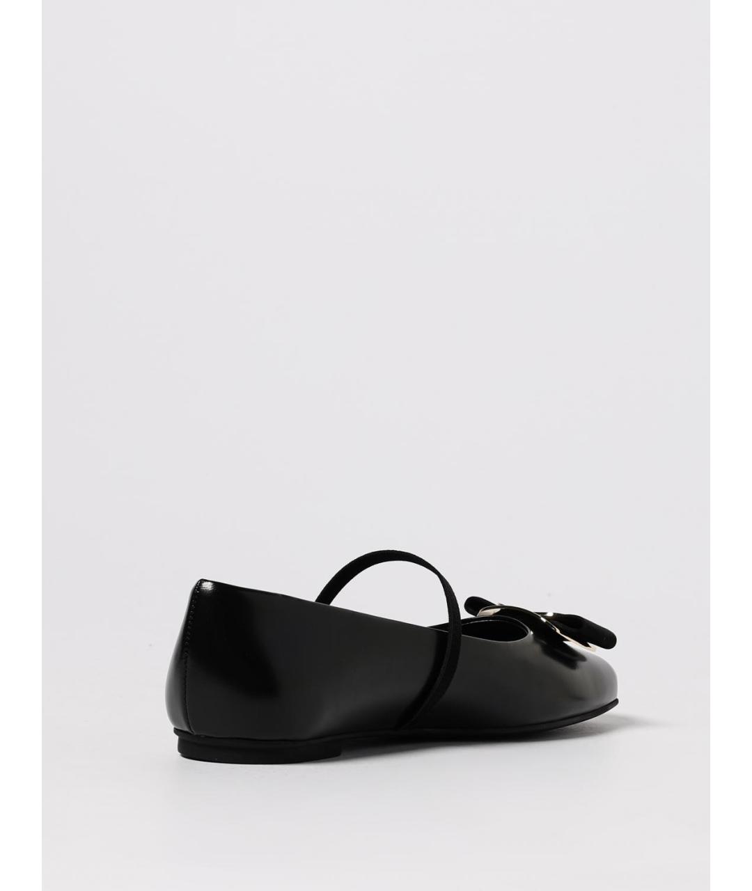 FERRAGAMO Черные кожаные балетки, фото 3