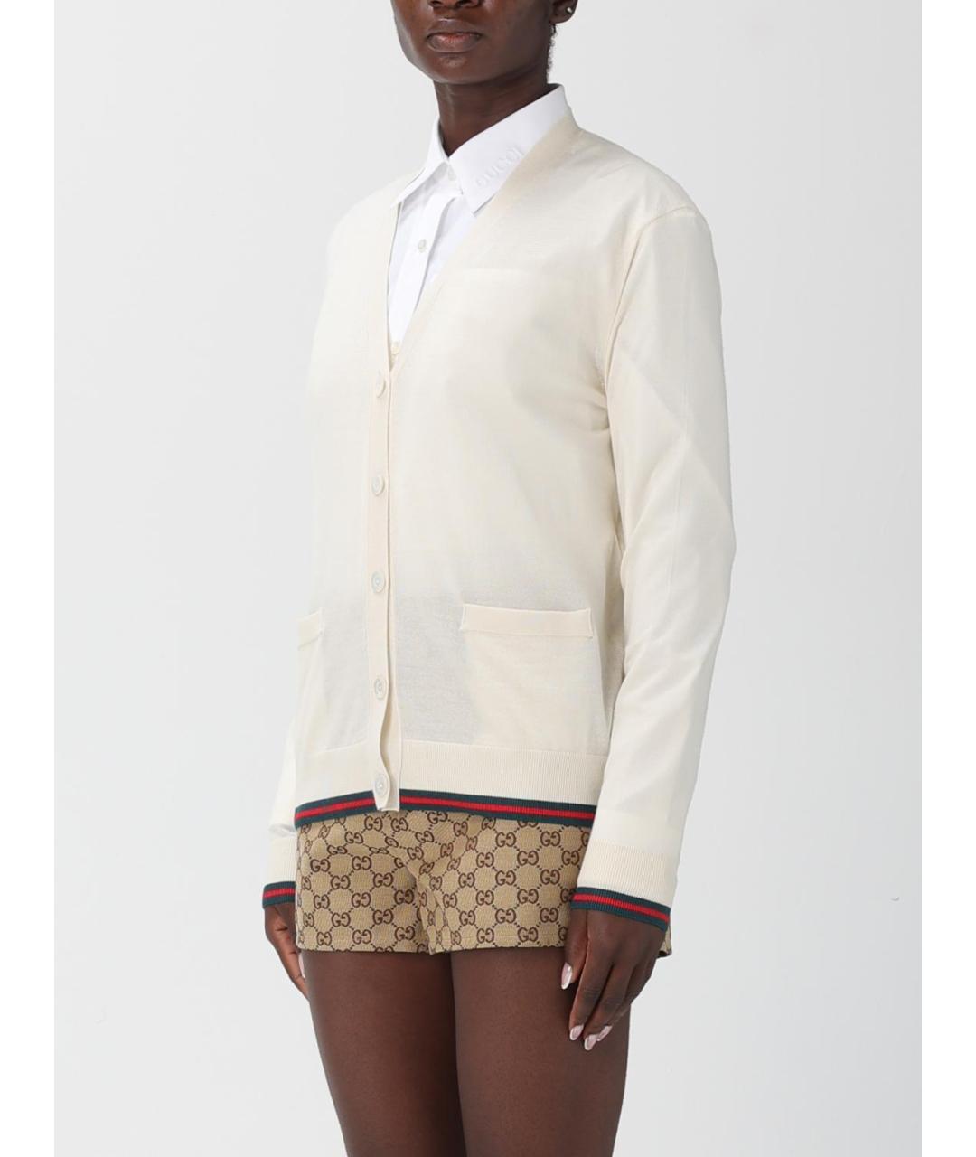 GUCCI Белый кашемировый кардиган, фото 4