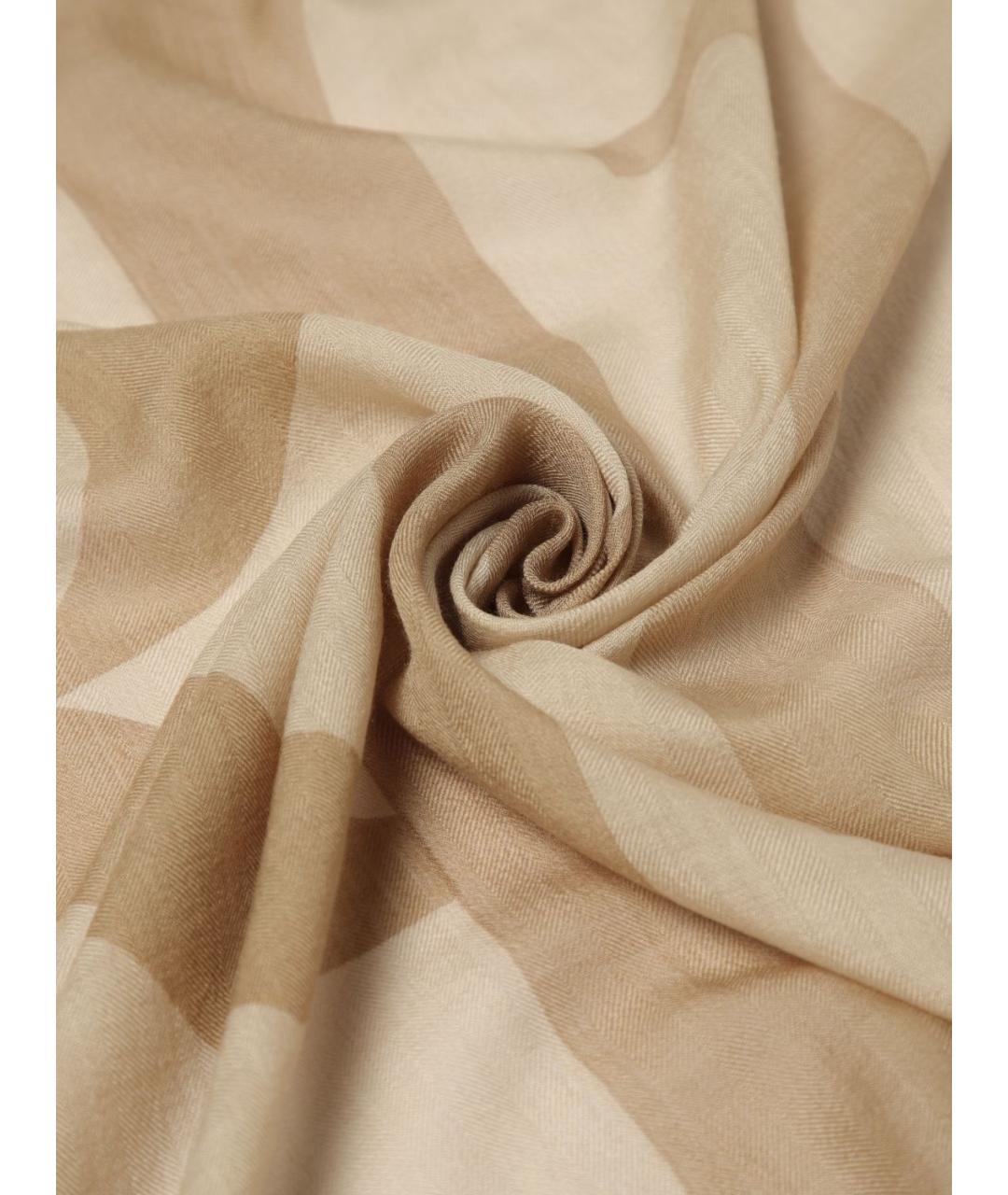 RALPH LAUREN Бежевый шерстяной шарф, фото 3