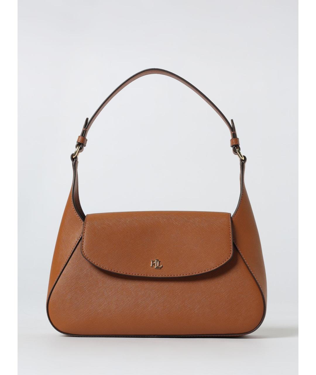 RALPH LAUREN Коричневая кожаная сумка через плечо, фото 4