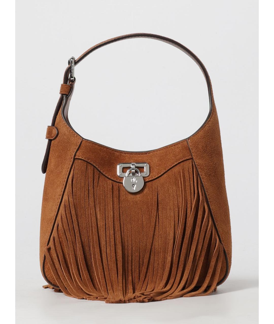 RALPH LAUREN Коричневая замшевая сумка через плечо, фото 5