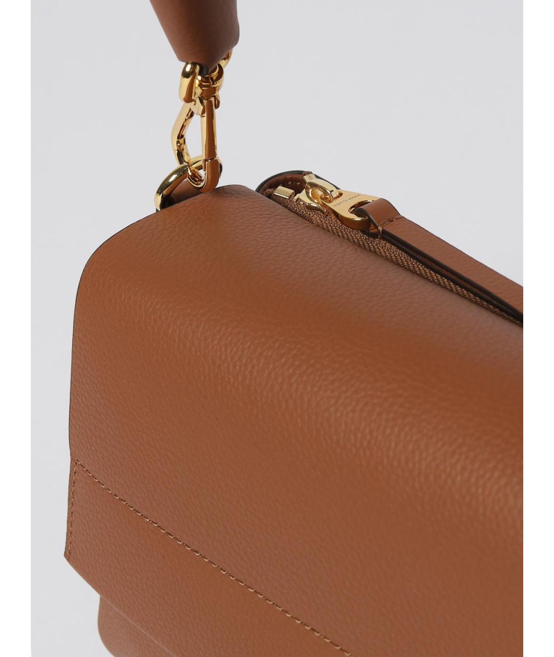 COCCINELLE Коричневая кожаная сумка через плечо, фото 3