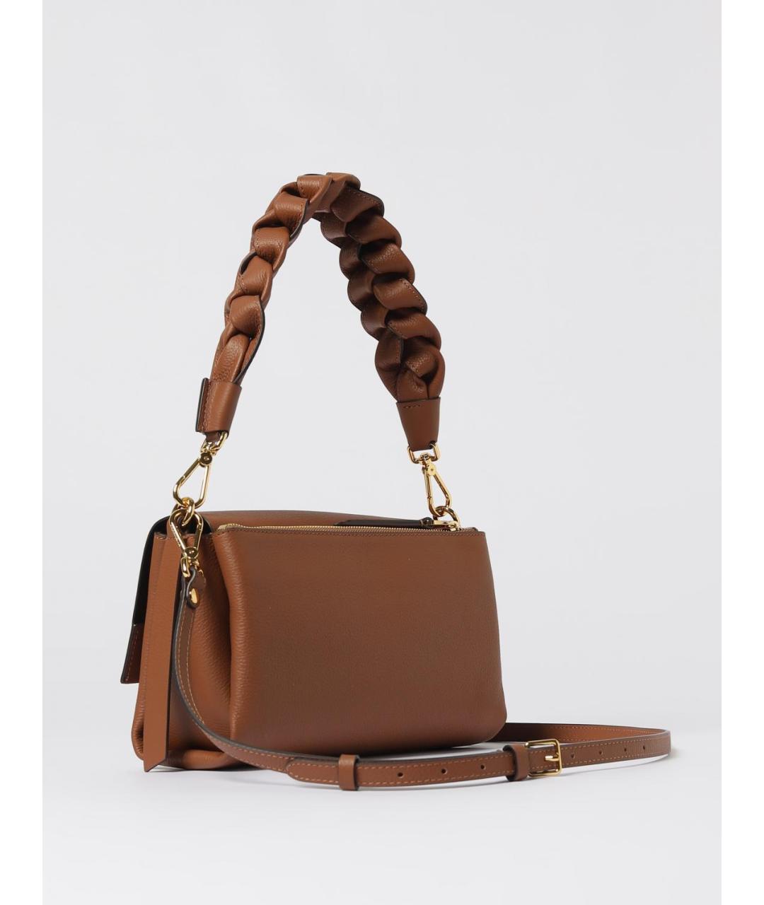 COCCINELLE Коричневая кожаная сумка через плечо, фото 2
