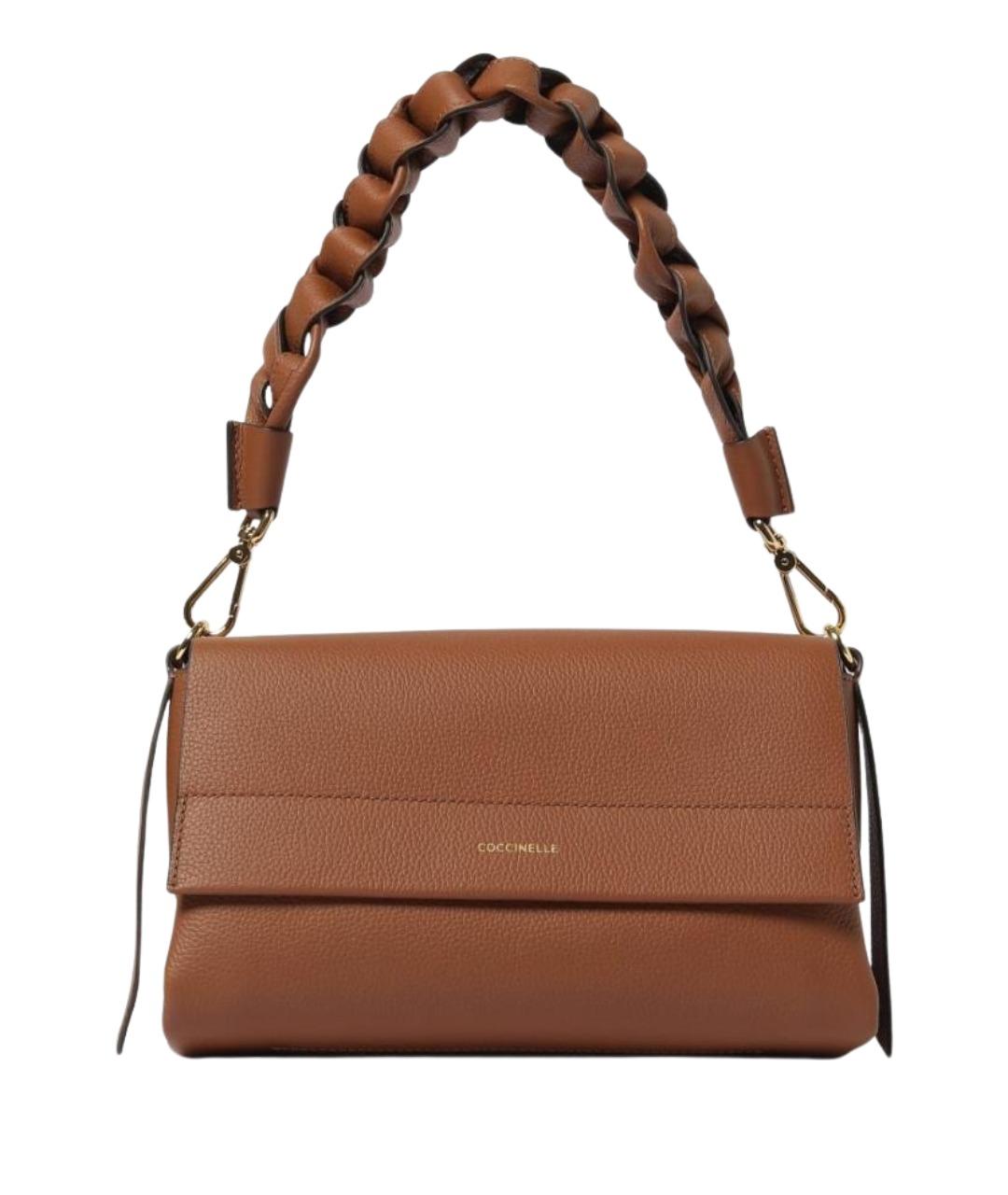 COCCINELLE Коричневая кожаная сумка через плечо, фото 1