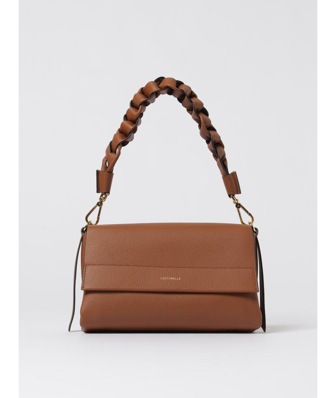 COCCINELLE Коричневая кожаная сумка через плечо, фото 4