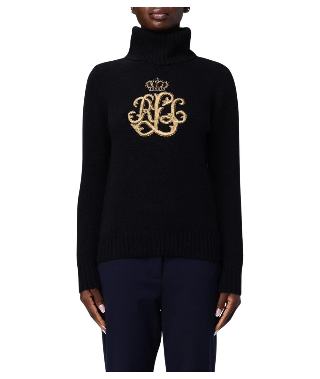 RALPH LAUREN Черный шерстяной джемпер / свитер, фото 1