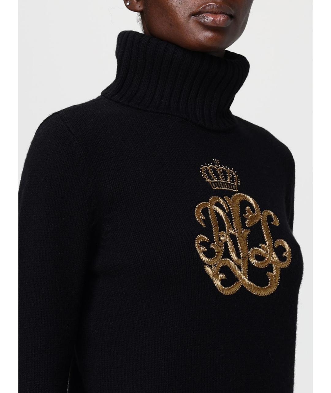 RALPH LAUREN Черный шерстяной джемпер / свитер, фото 3
