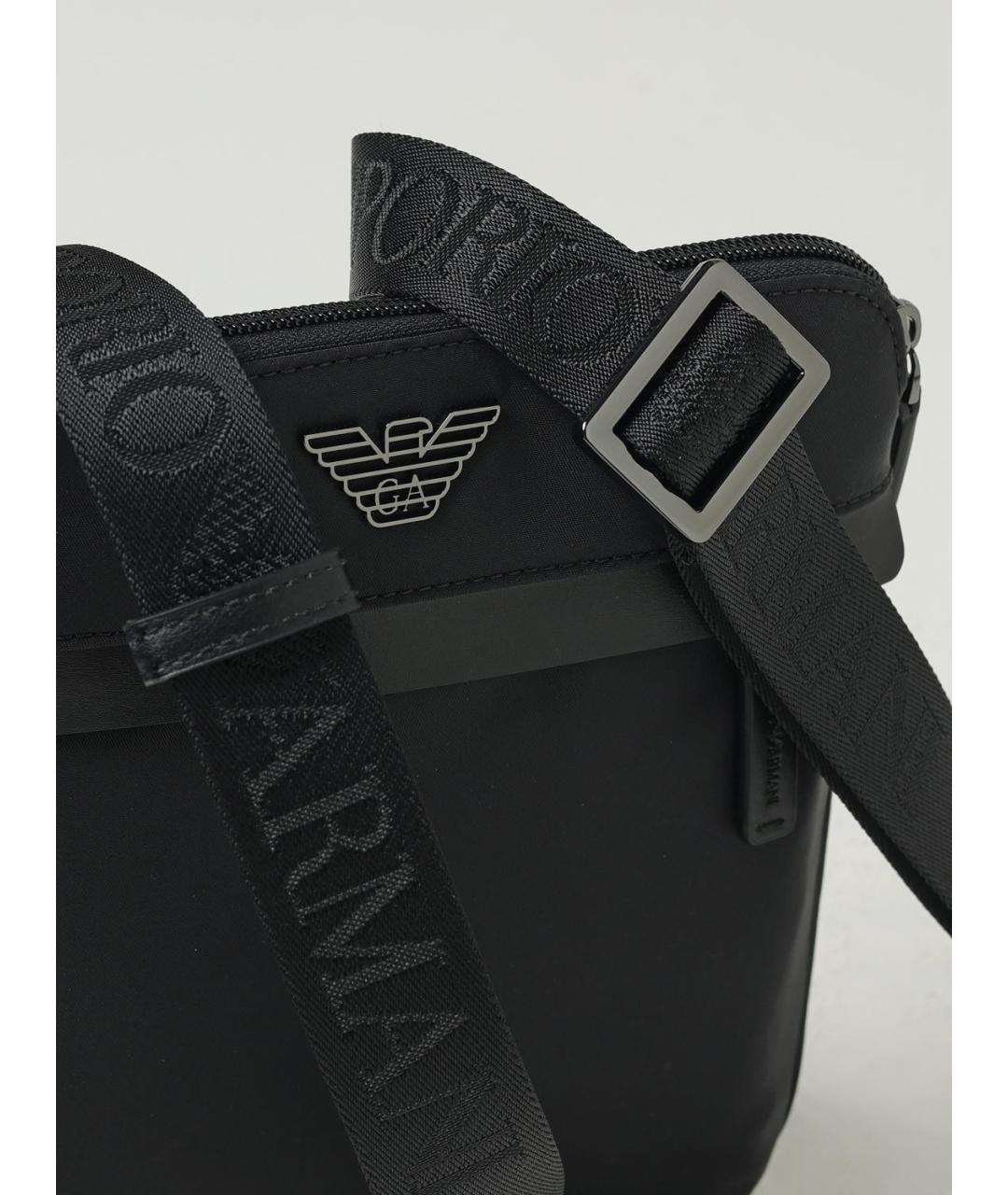 EMPORIO ARMANI Черная синтетическая сумка на плечо, фото 3