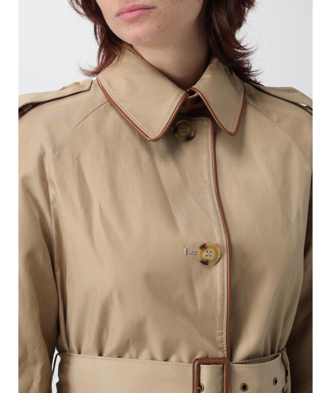 RALPH LAUREN Бежевый хлопковый тренч/плащ, фото 5