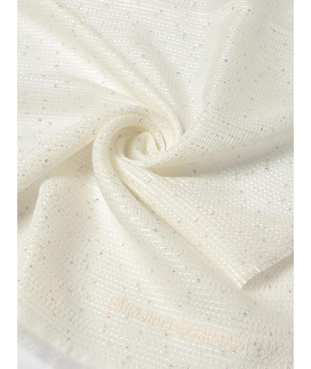 EMPORIO ARMANI Бежевый шерстяной шарф, фото 3